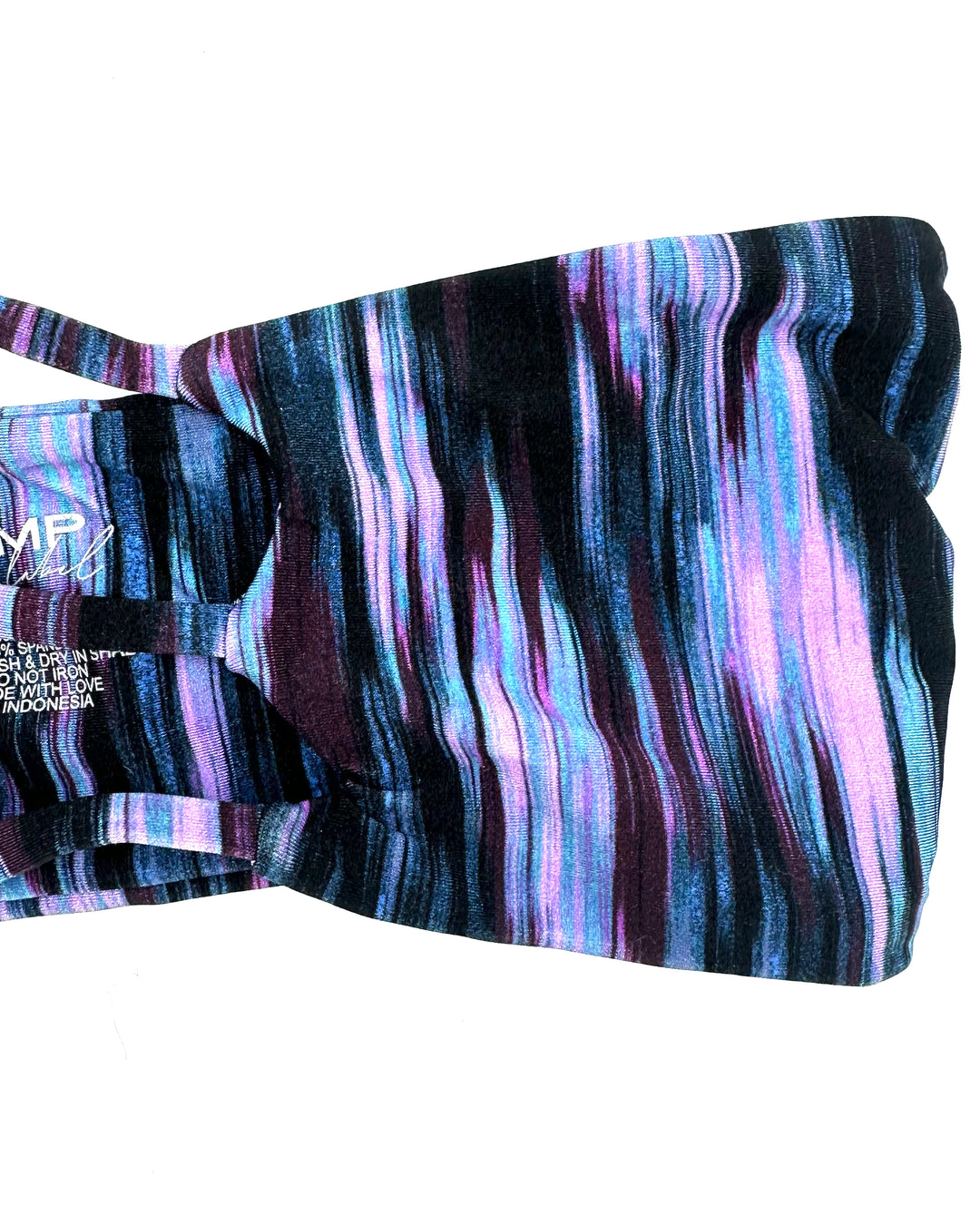 Blue And Purple Strapless Bandeau Bikini Top - Extra Small