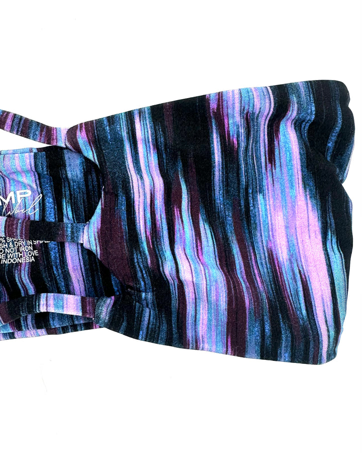 Blue And Purple Strapless Bandeau Bikini Top - Extra Small
