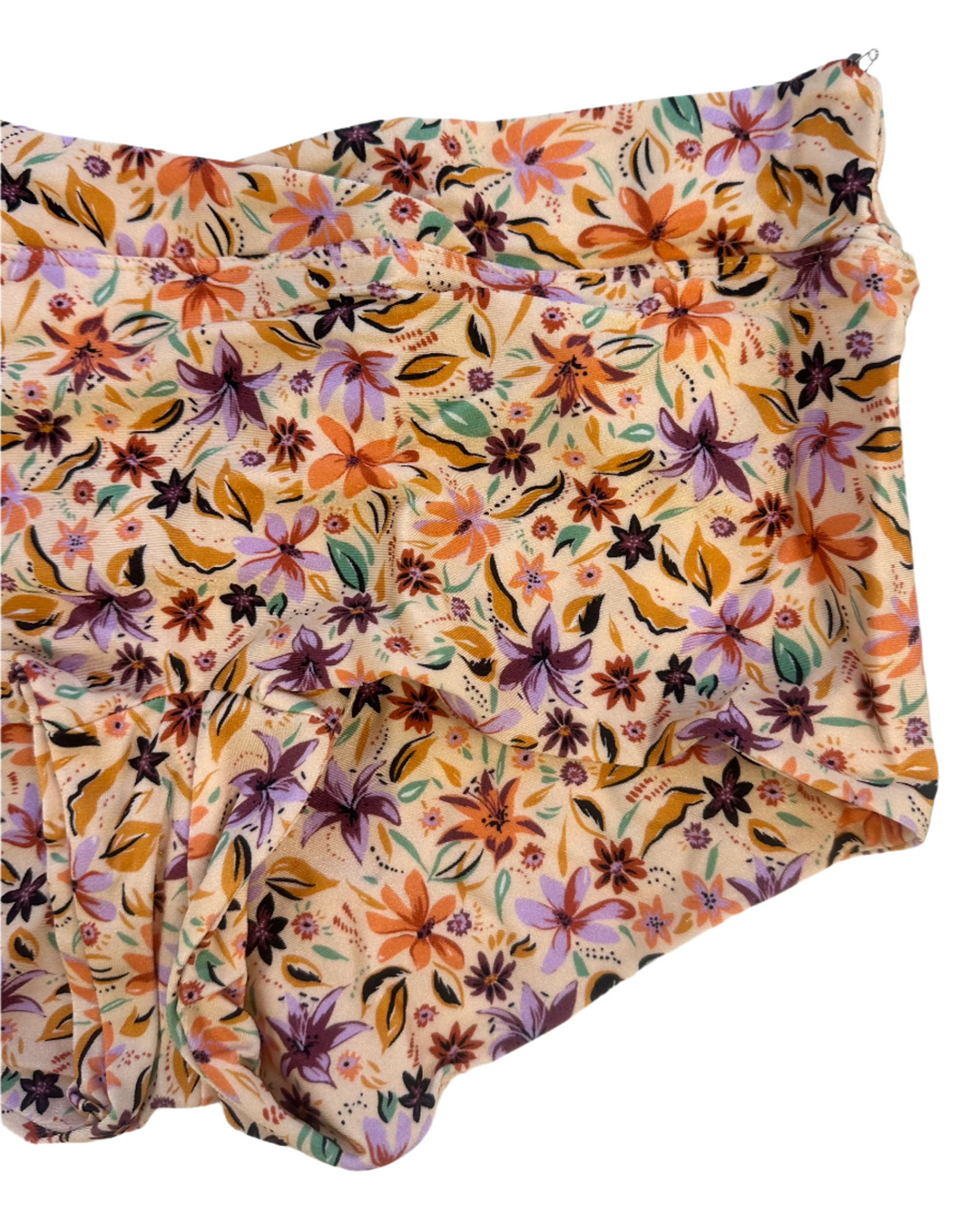 Light Orange Floral Swim Shorts - S and M