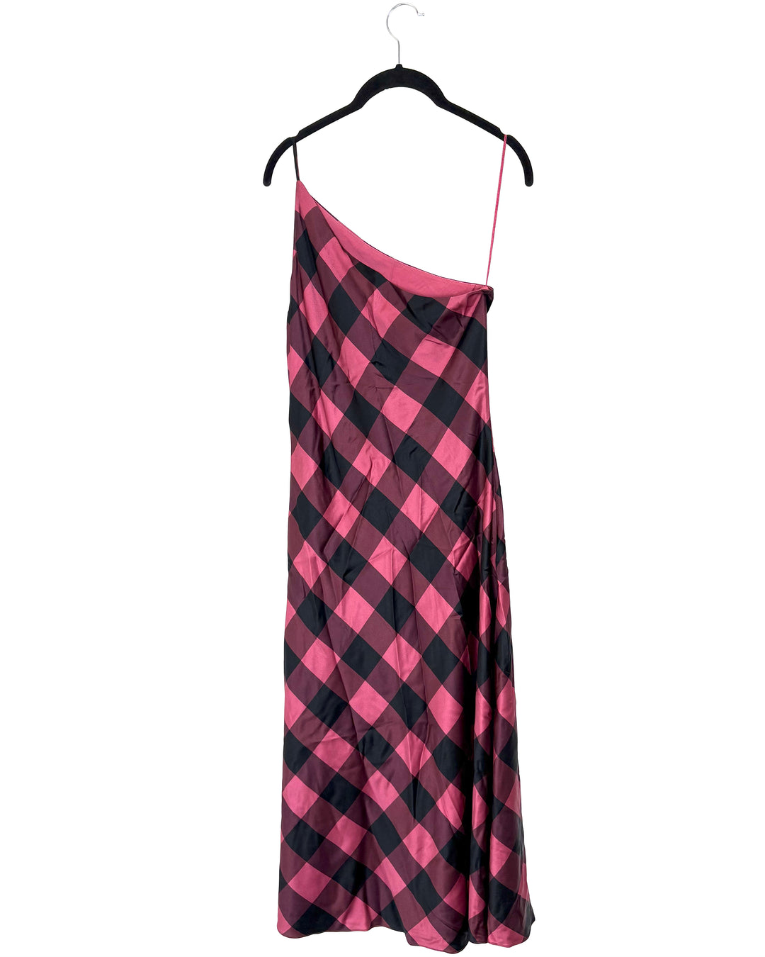 Pink Plaid One shoulder Dress- Size 4