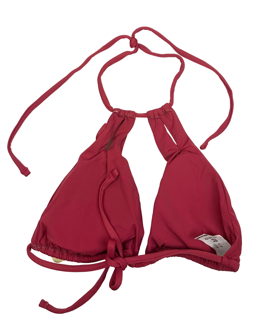 Red Cut Out Bikini Top - Small