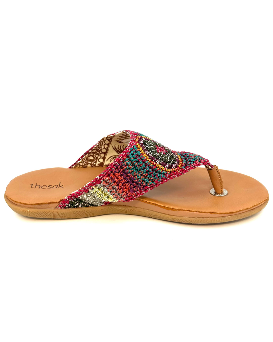 Dark Multi Color Crochet Sandals - Size 8