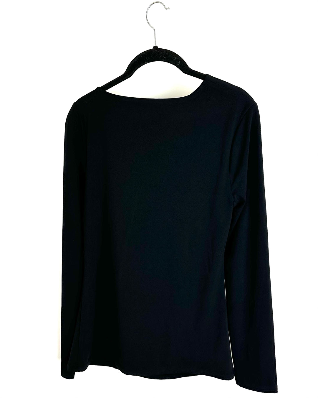 Black Long Sleeve Knot Top - Size 2/4