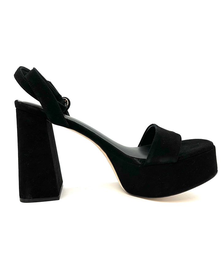 Black Suede Open Toe Heel - Size 7, 8, 8.5 and 11
