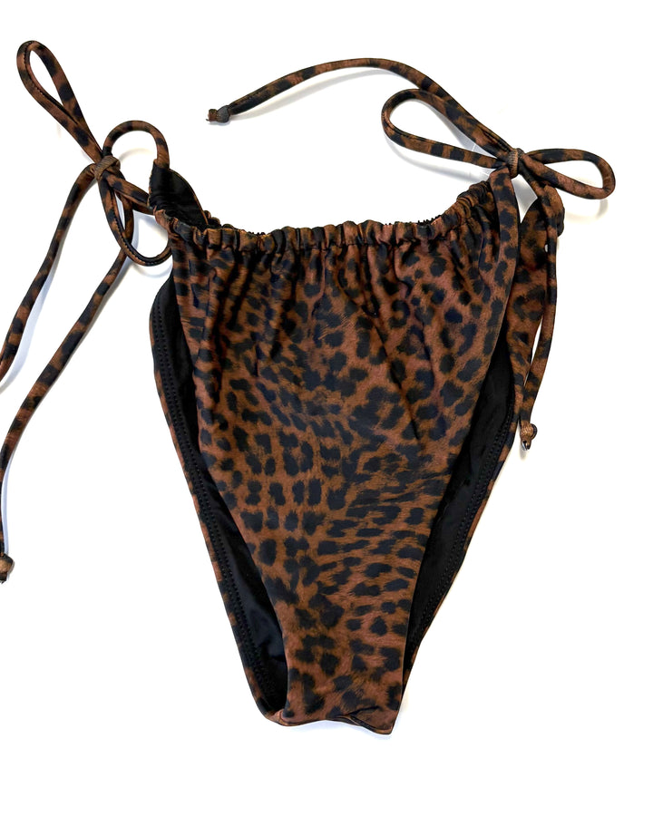Leopard print tie cheeky bottoms - S