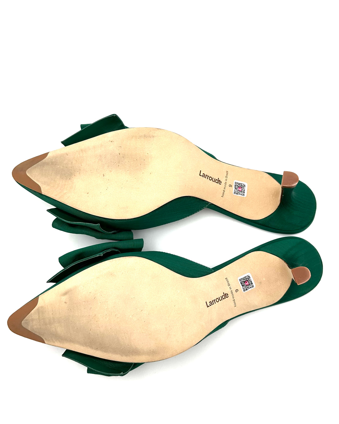 Emerald Green Bow Heels - Size 9