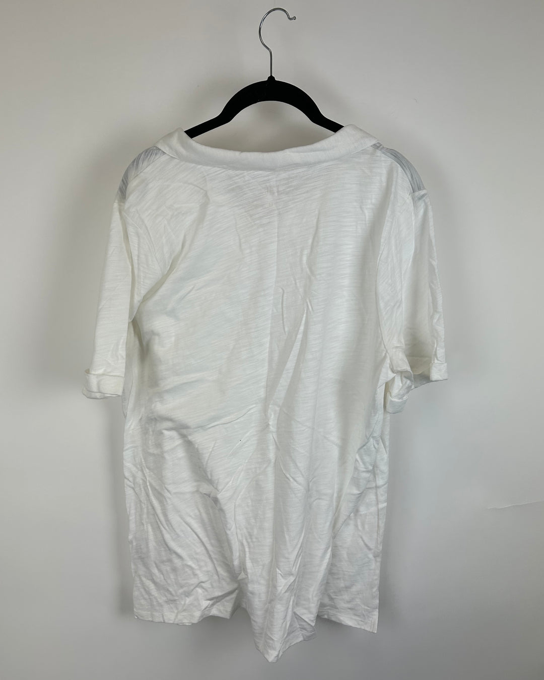 White Short Sleeve Top With Collar - Size 10/12