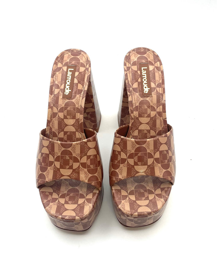 Brown Geo Print Mule - Size 6.5 and 7.5
