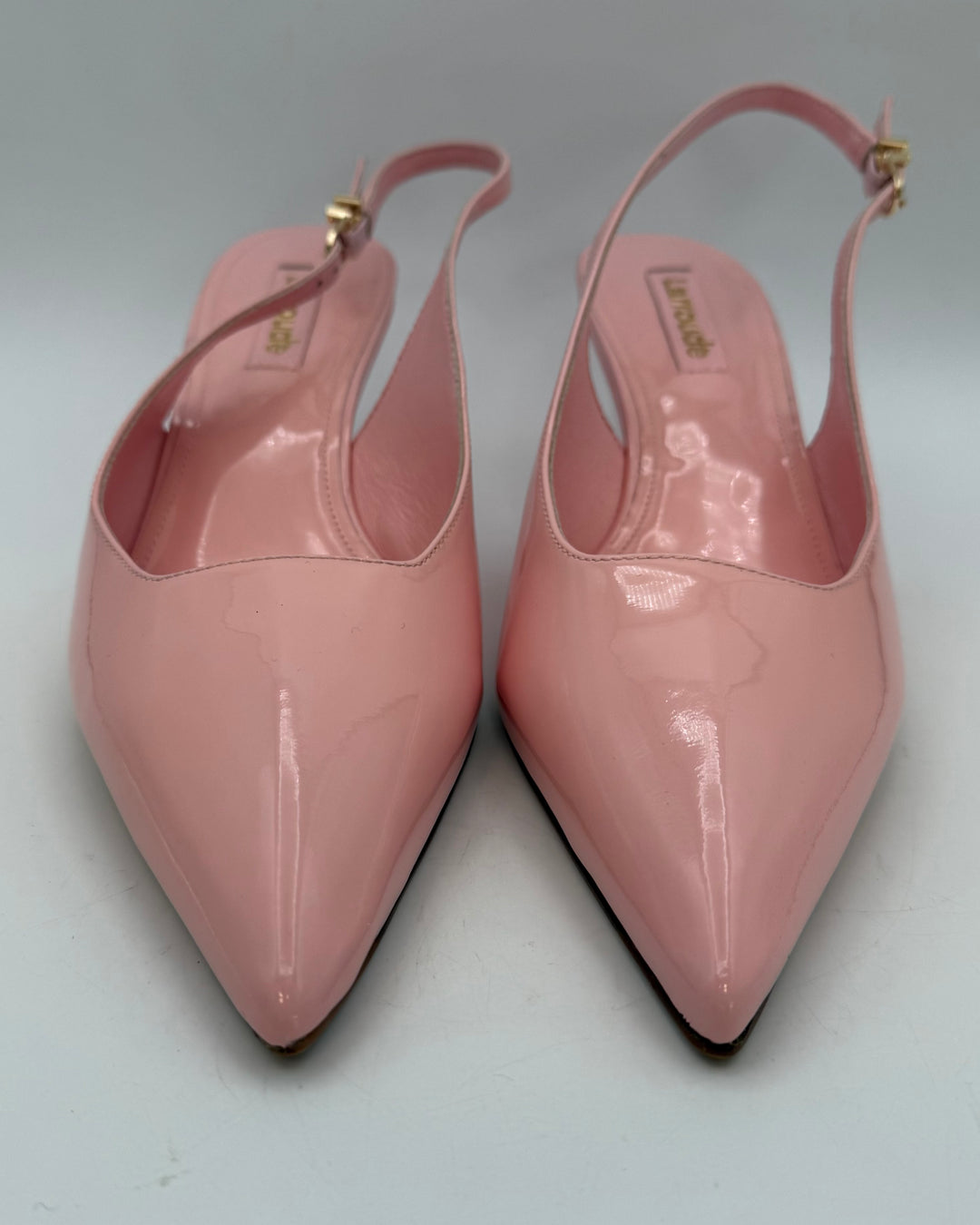 Baby Pink Patent Leather Wedge - Size 6.5