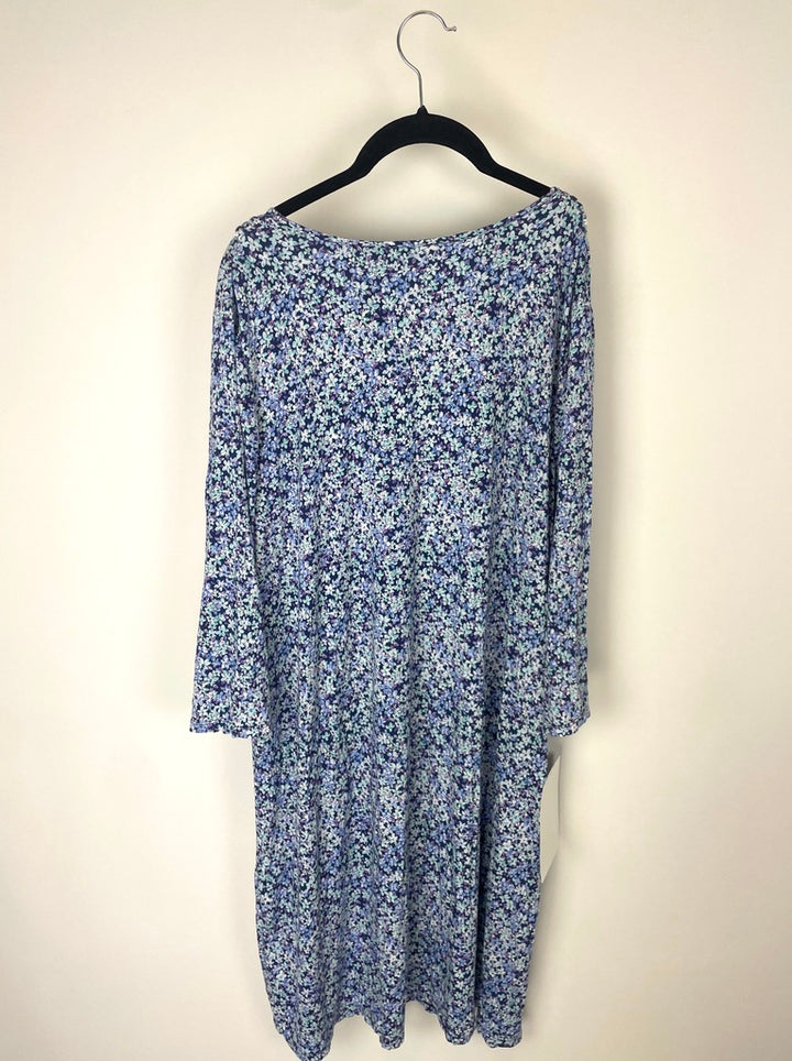 Purple and Blue Floral Nightgown - Size 1X