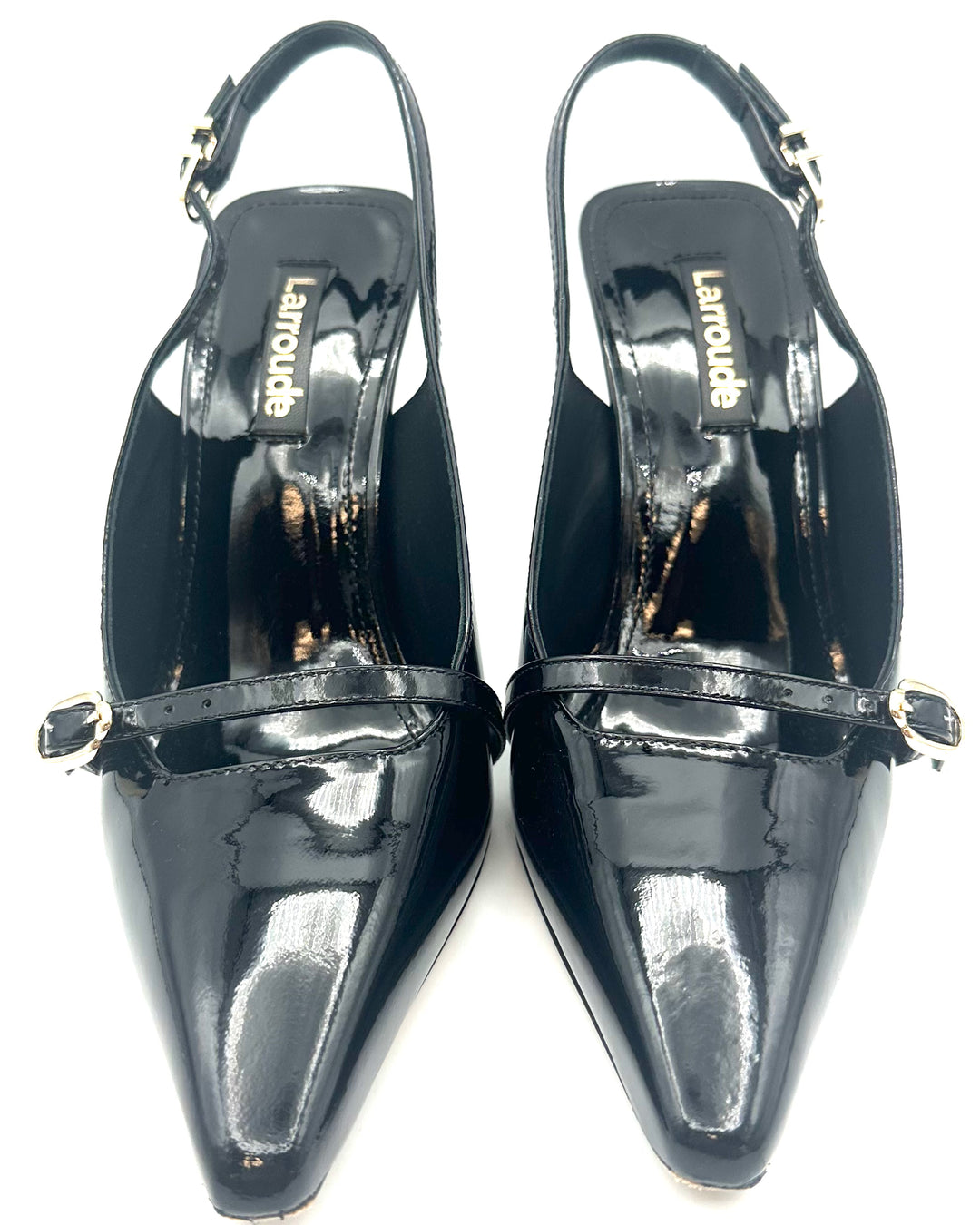 Black Patent Leather Heels - Size 5.5