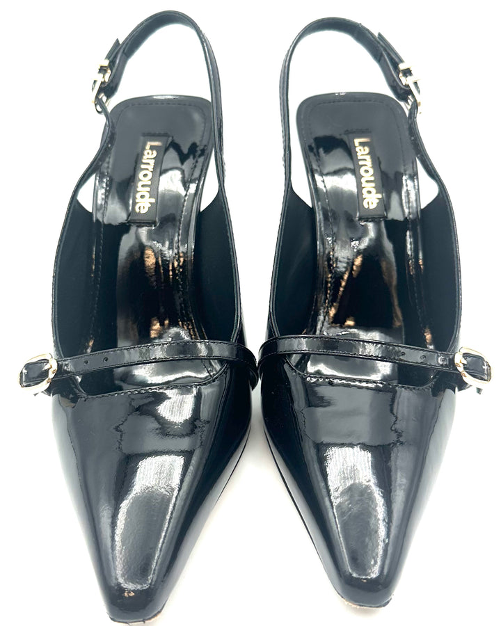 Black Patent Leather Heels - Size 5.5