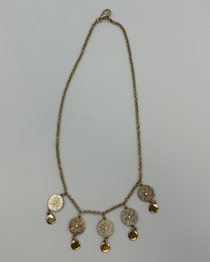 Gold Circle Charm Necklace