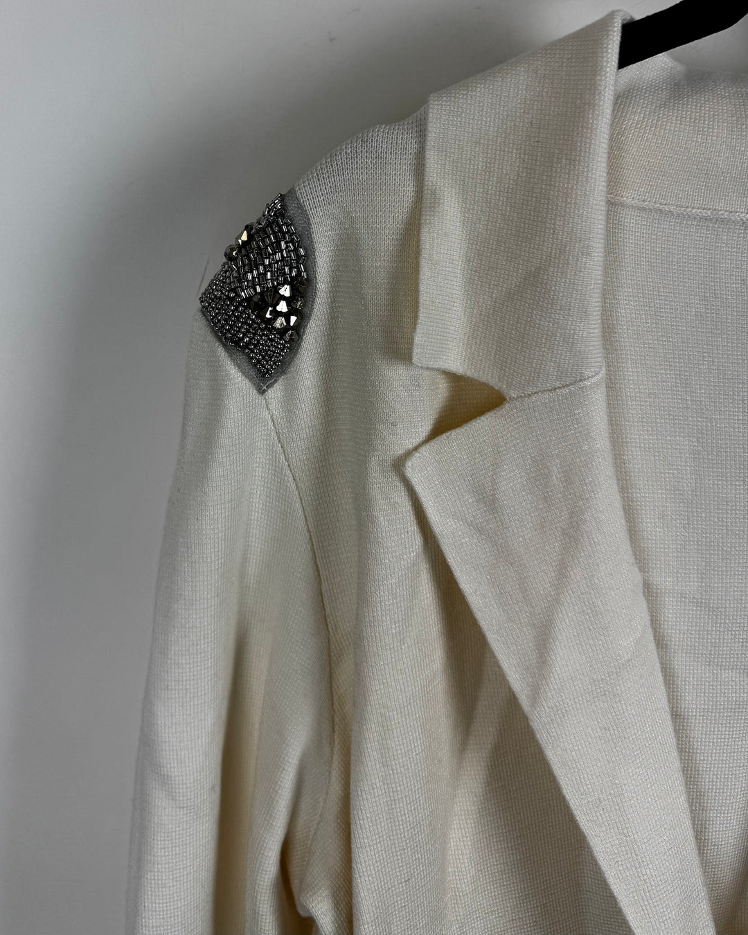 Cream Knit Button Down Sweater - Small