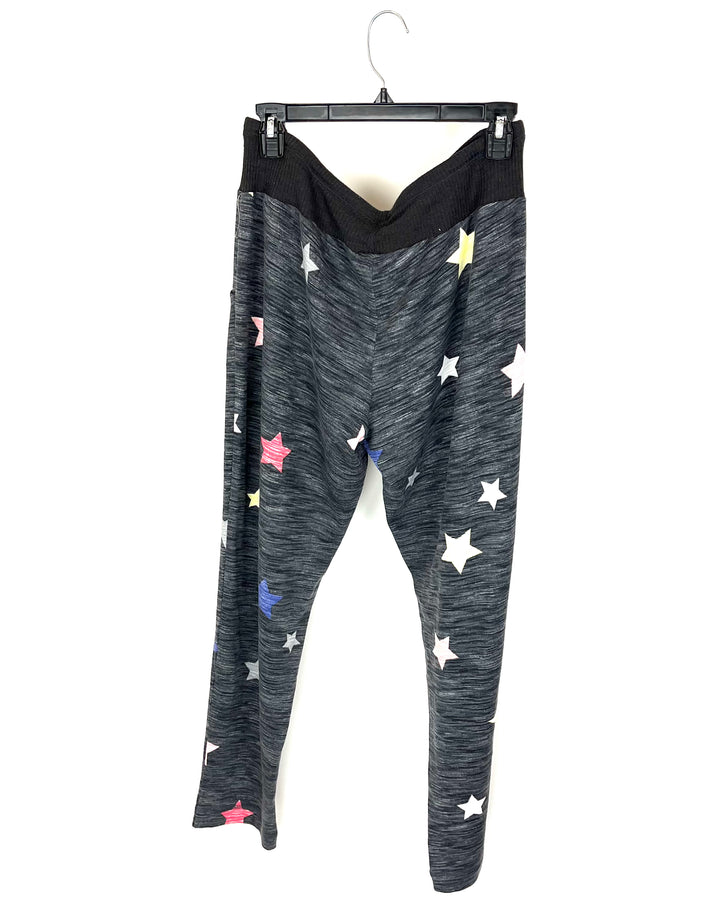 Heather Gray Pajama Pants With Stars - Size 8/10