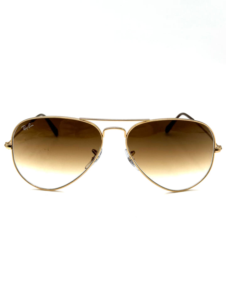 Ray Ban Brown Gradient Aviator Sunglasses