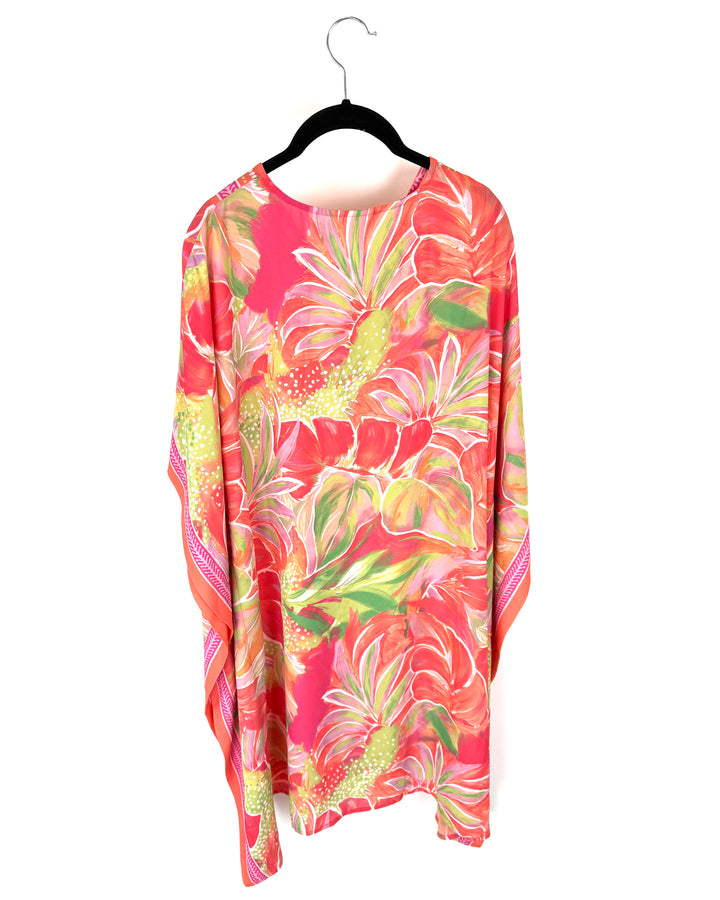 Coral Floral Beach Cover Up - Size 6/8