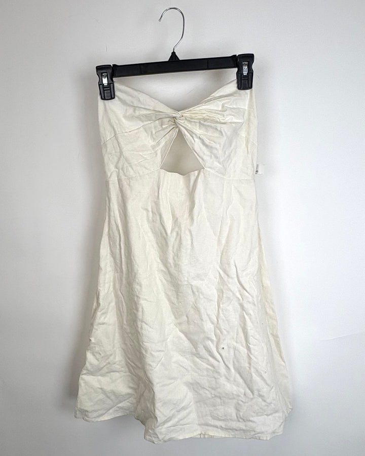 White Strapless Dress - Size 8/10