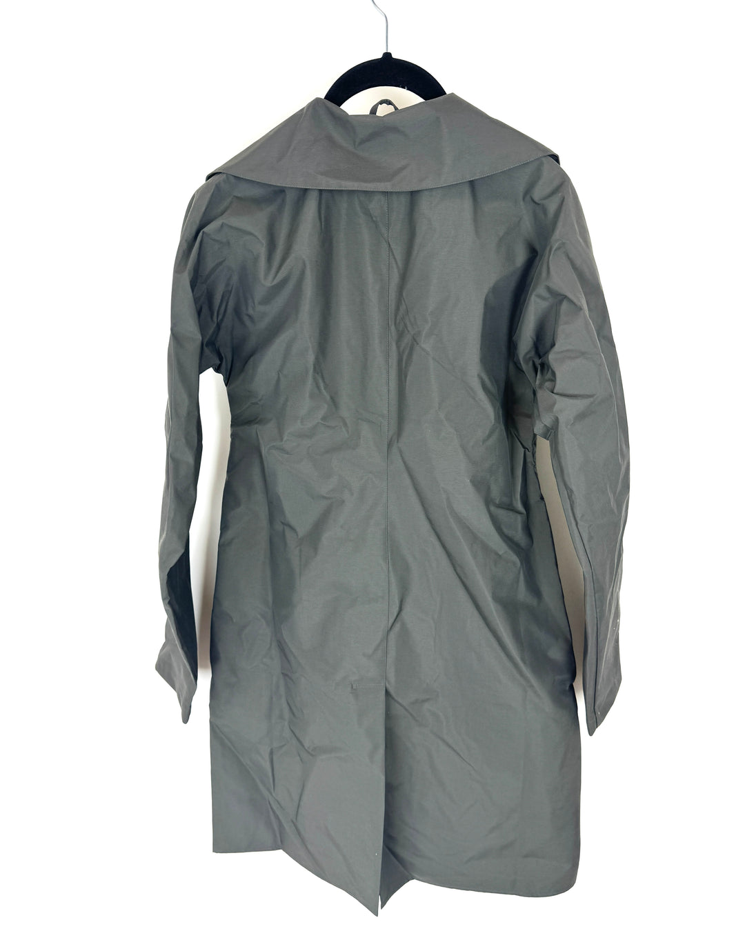 Dark Grey Button Down Raincoat - Size 2/4