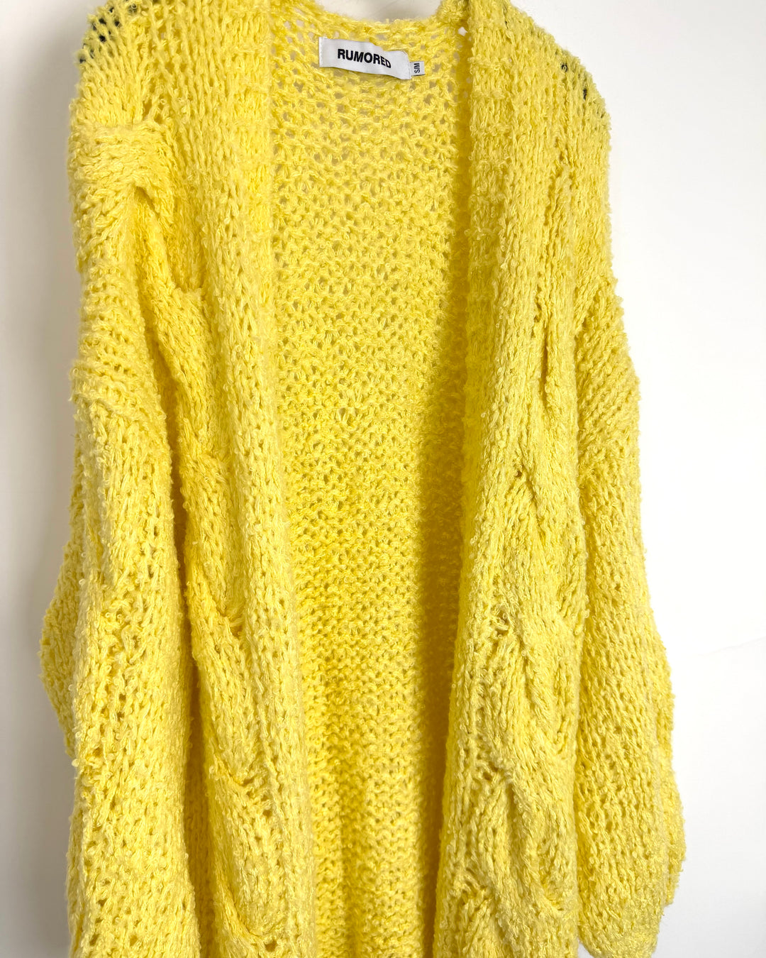 Yellow Open Knit Cardigan - Size 8/10