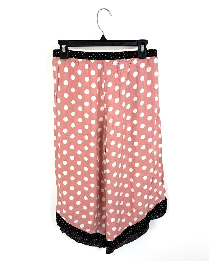 Pink, White, & Black Polka Dot Pajamas - Small