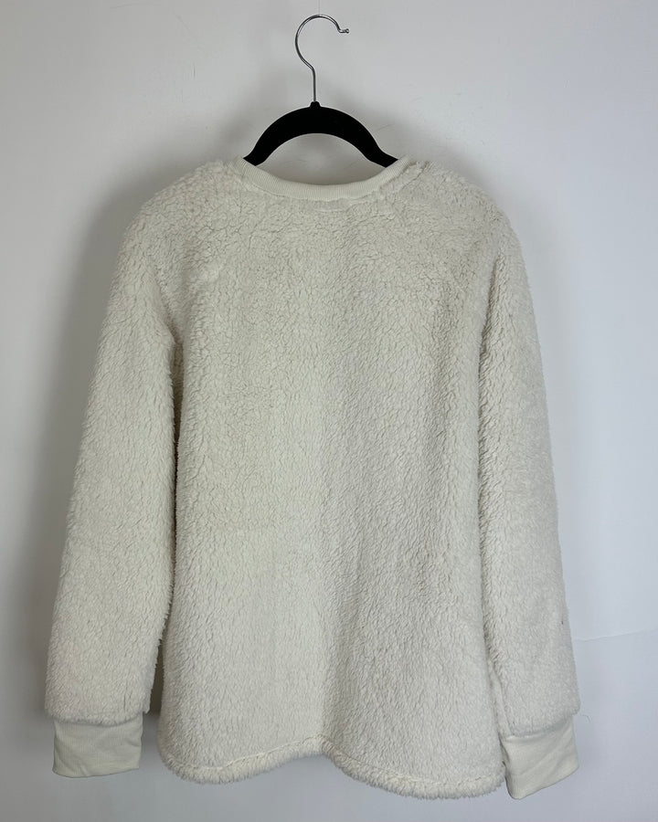 White Sherpa Top - Size 8/10