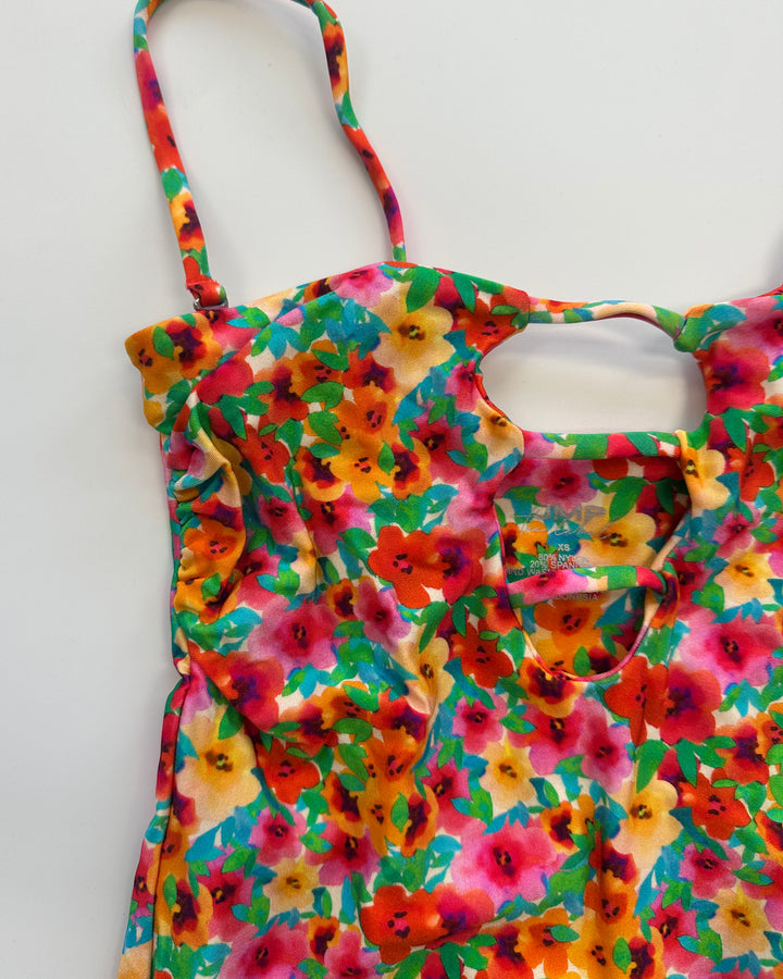 Multi Colored Floral One Piece Swimsuit - Extra Small