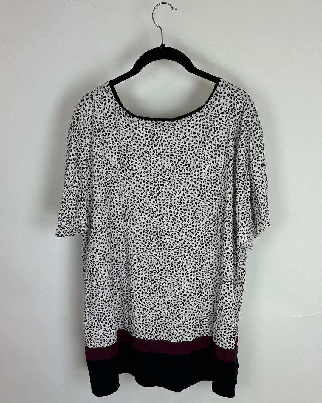 Black, White and Pink Cheetah Sleep T-Shirt - Extra Large / 1X
