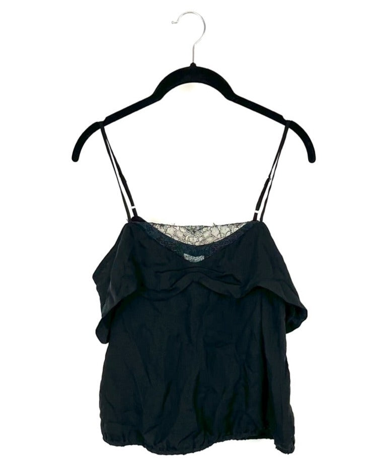 Black Off-The-Shoulder Lace Top - Size 2-4