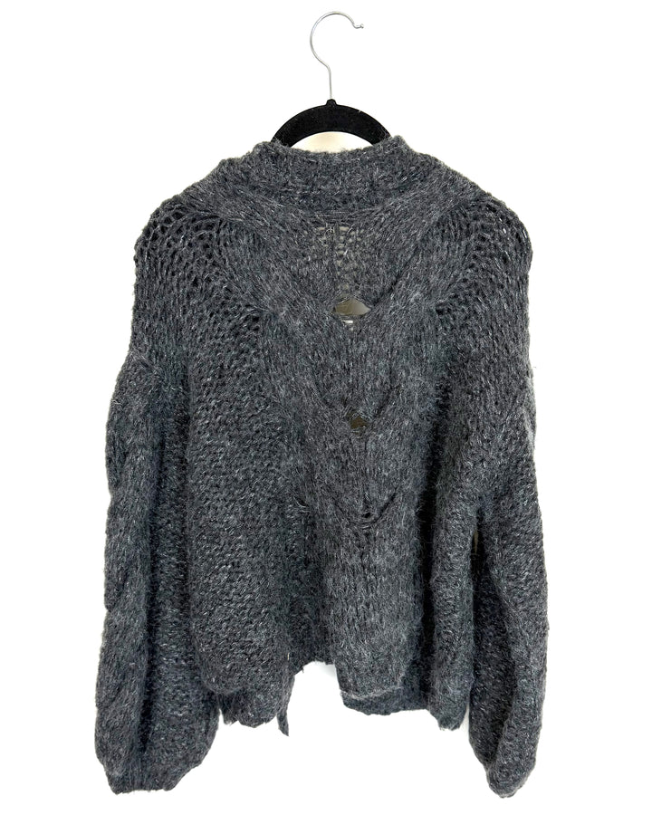 Dark Gray Knit Cardigan - Size 2/4 and 4/6
