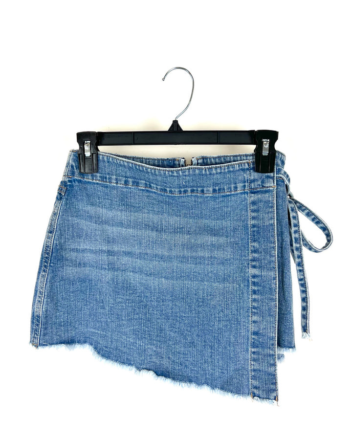Denim Skort with Wrap Waist - Size 4/6