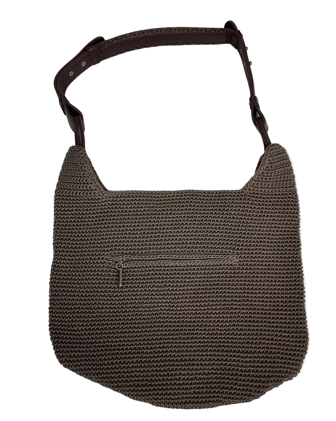 Brown Crochet Slouch Bag