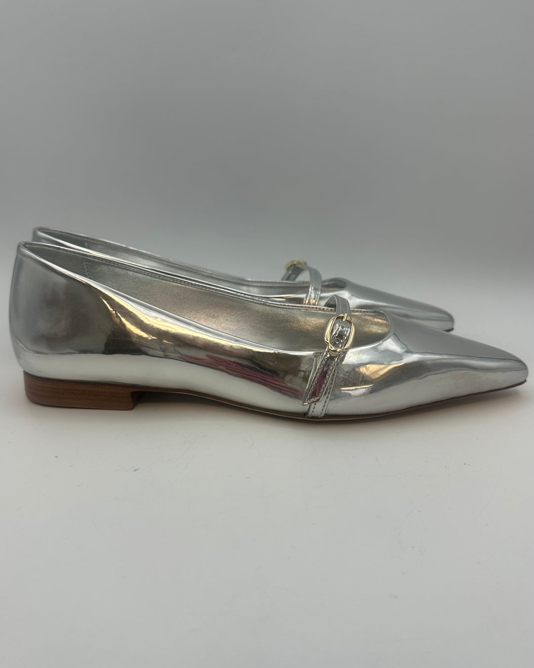 Silver Patent Leather Flat - Size 6.5