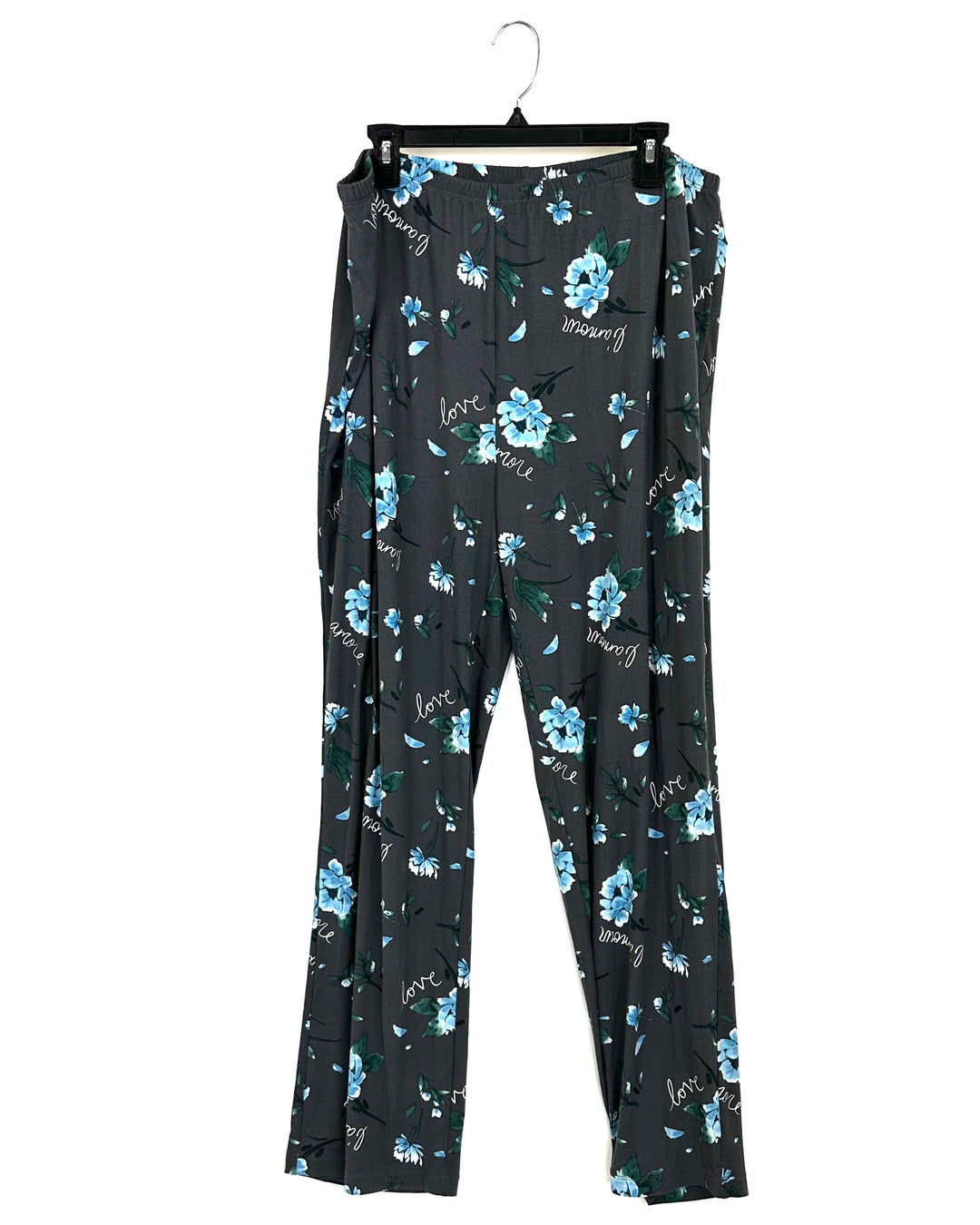 Charcoal Floral Pajama Set - 1x