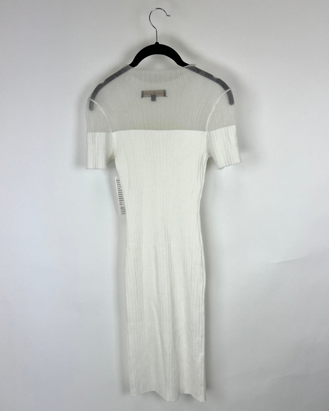 White Ribbed Body Con Dress - Size 2/4