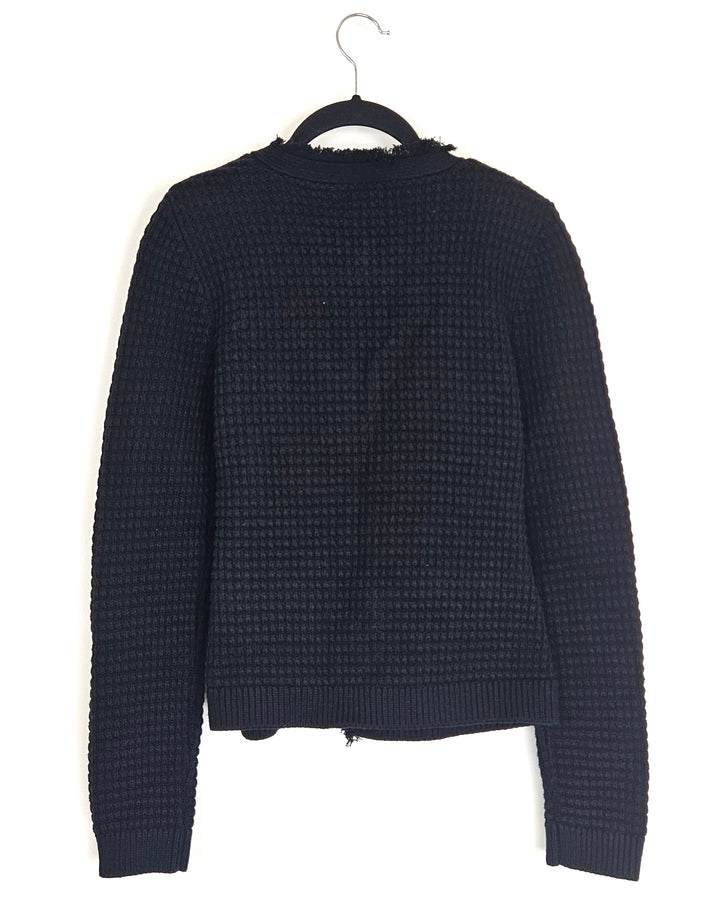 Black Knit Cardigan Jacket - Size 00/0