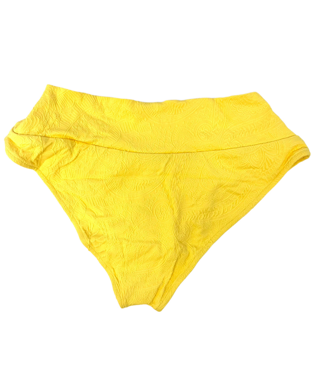 Yellow Embossed Fuller Coverage Bikini Bottom - XS, S, M, XXL