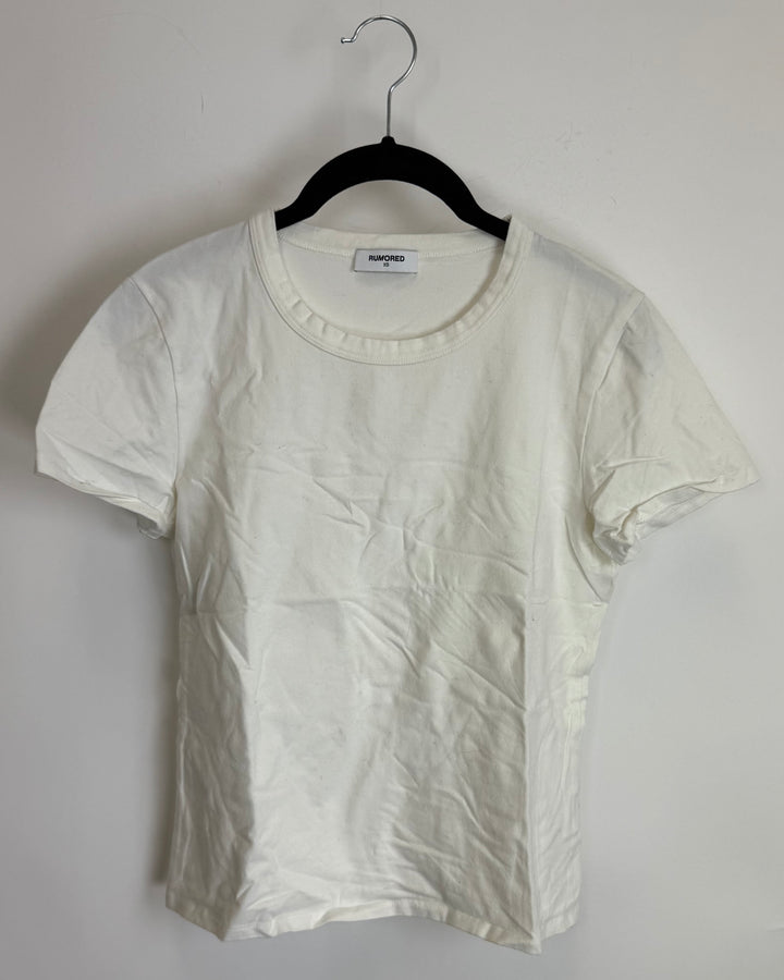 Short Sleeve White Tank Top - Size 2/4