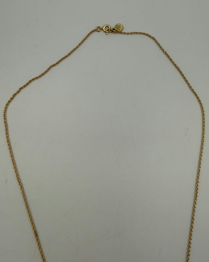 Gold Necklace with Crescent Pendant