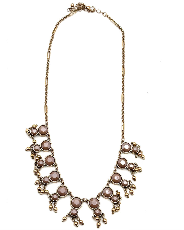 Gold and Taupe Gemstone Necklace