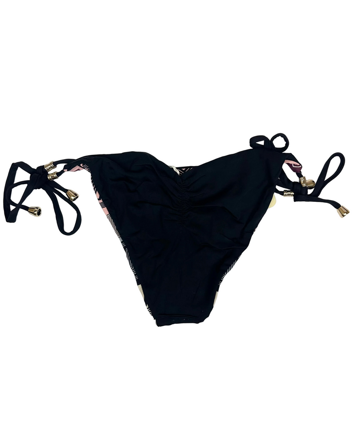 Reversible Black Chevron Tie Bikini Bottom - XS, S, XL