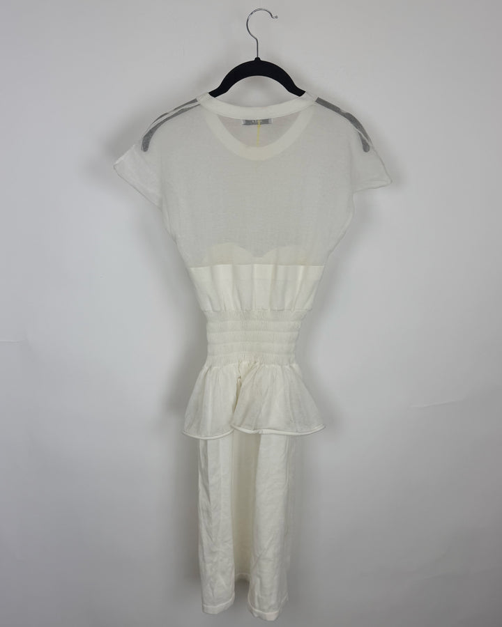 White Sheer Ruffle Dress - Size 2/4