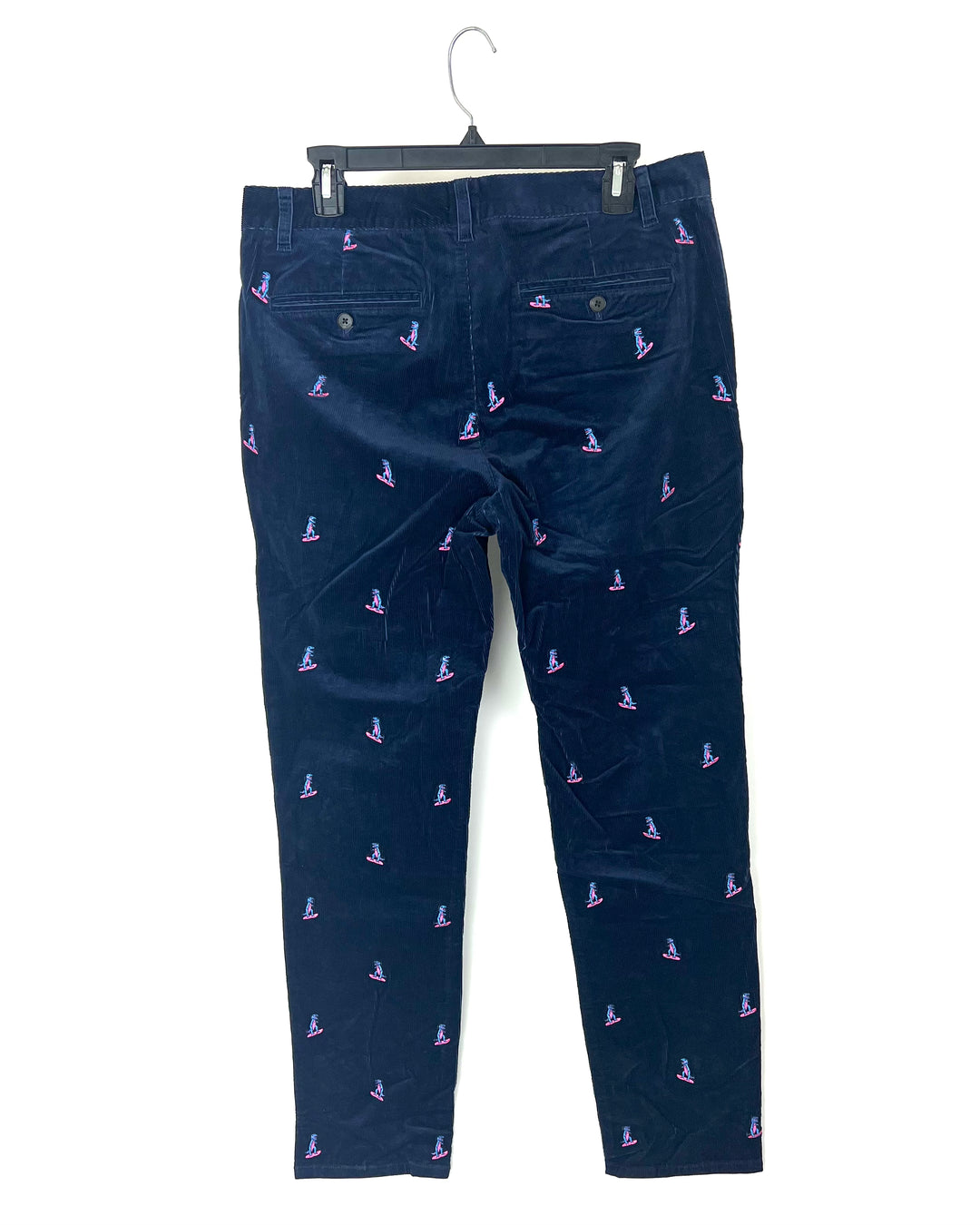 MENS Navy Blue Corduroy Dinosaur Embroidered Pants - 32X32 – The MENS Navy Blue Corduroy Dinosaur Embroidered Pants - 32X32 – The
