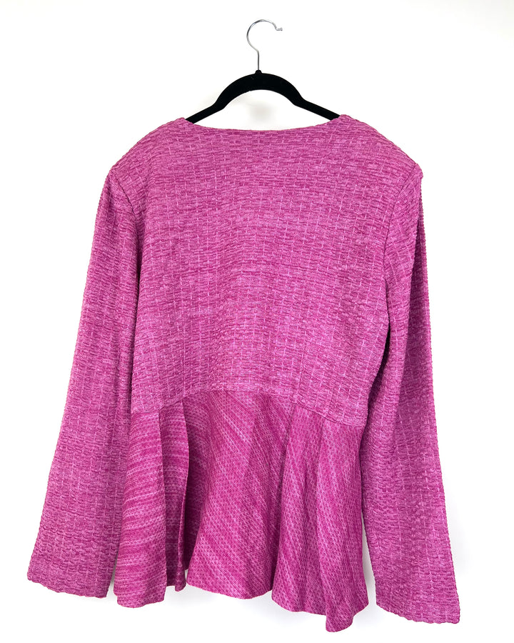 Magenta Pink Zipper Sweater - Size 14/16 Petite