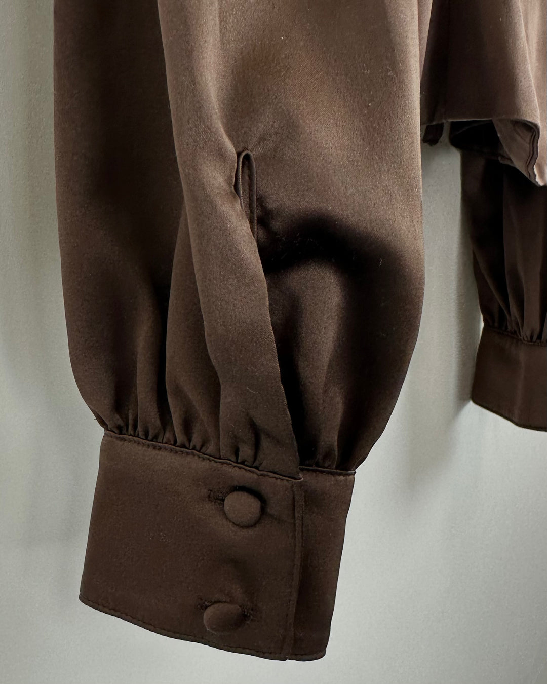 Majorelle Brown Front Tie Closer Top - Extra Small