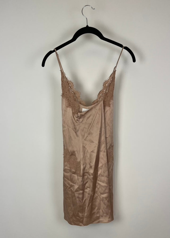 Blush Silky Spaghetti Strap Romper - Size 4