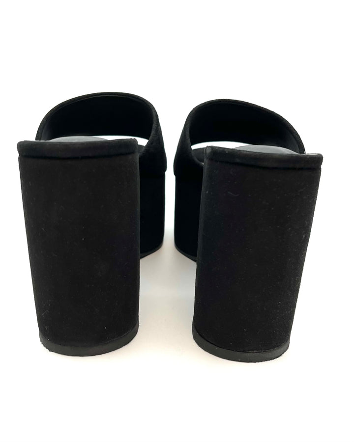 Black Suede Platform Sandal - Size 5