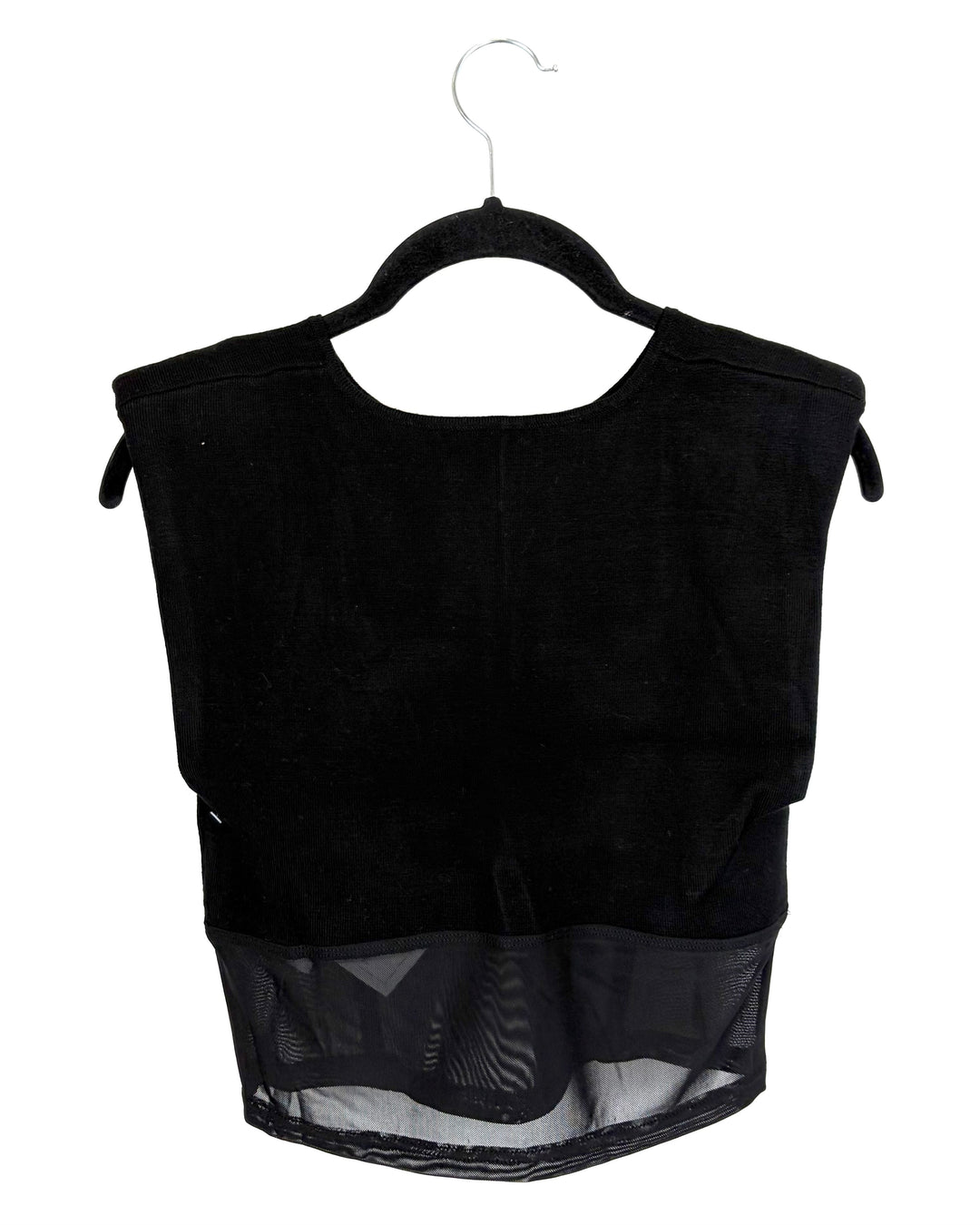 Sleeveless Black Sweater Top With See-through Bottom - Size 4/6