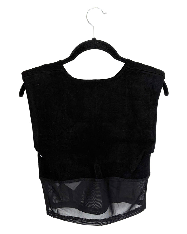 Sleeveless Black Sweater Top With See-through Bottom - Size 4/6