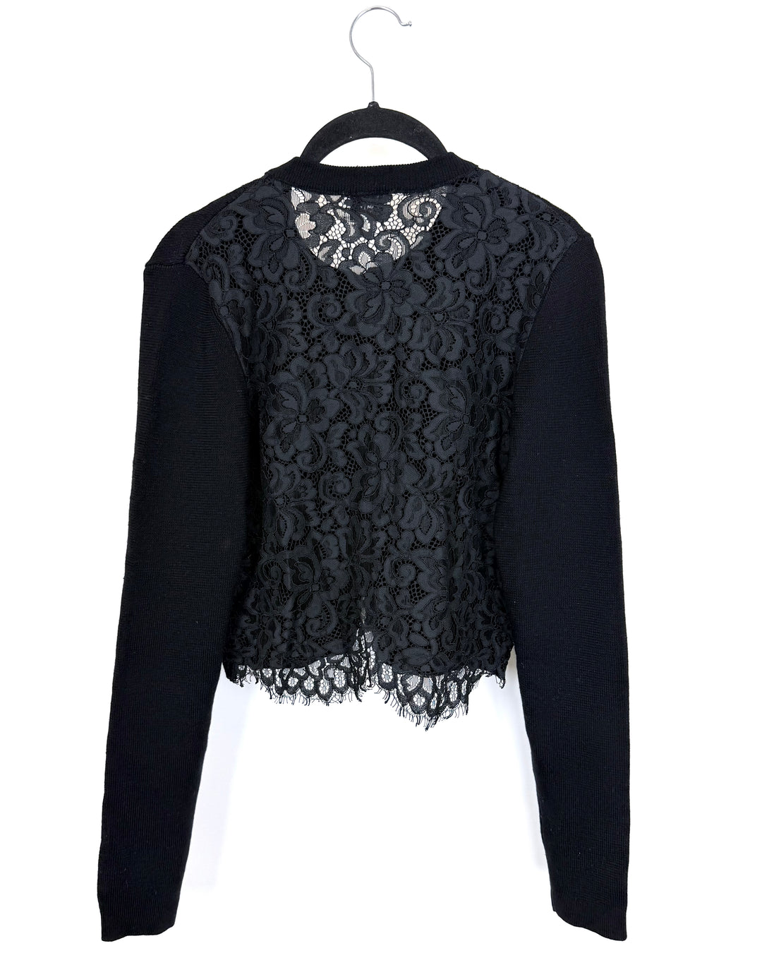 Black Lace Panel Cardigan - Size 2/4